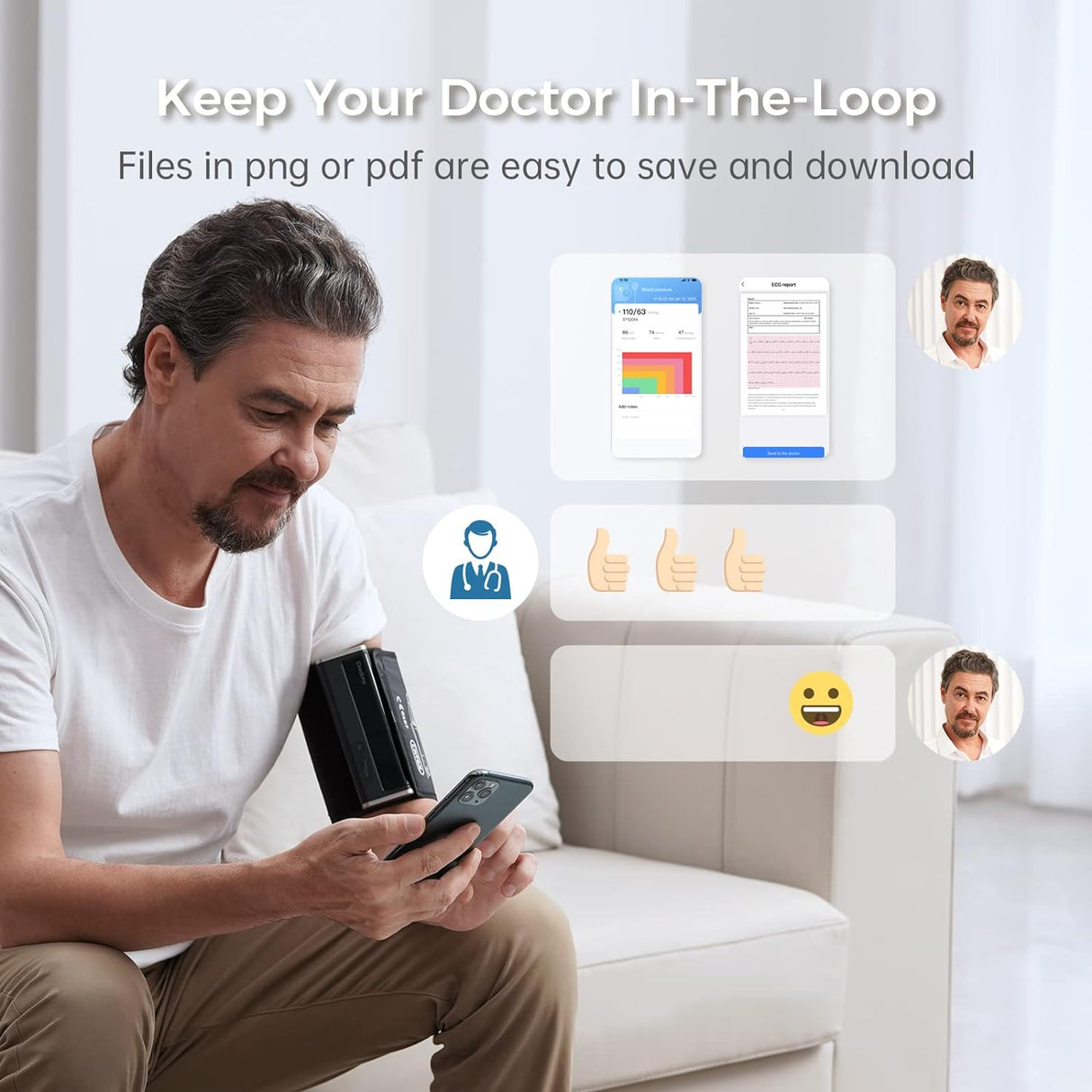 Wellue BP2 Connect Blood Pressure Monitor & Digital ECG Machine | Blood Pressure Monitor | SASKA Trading