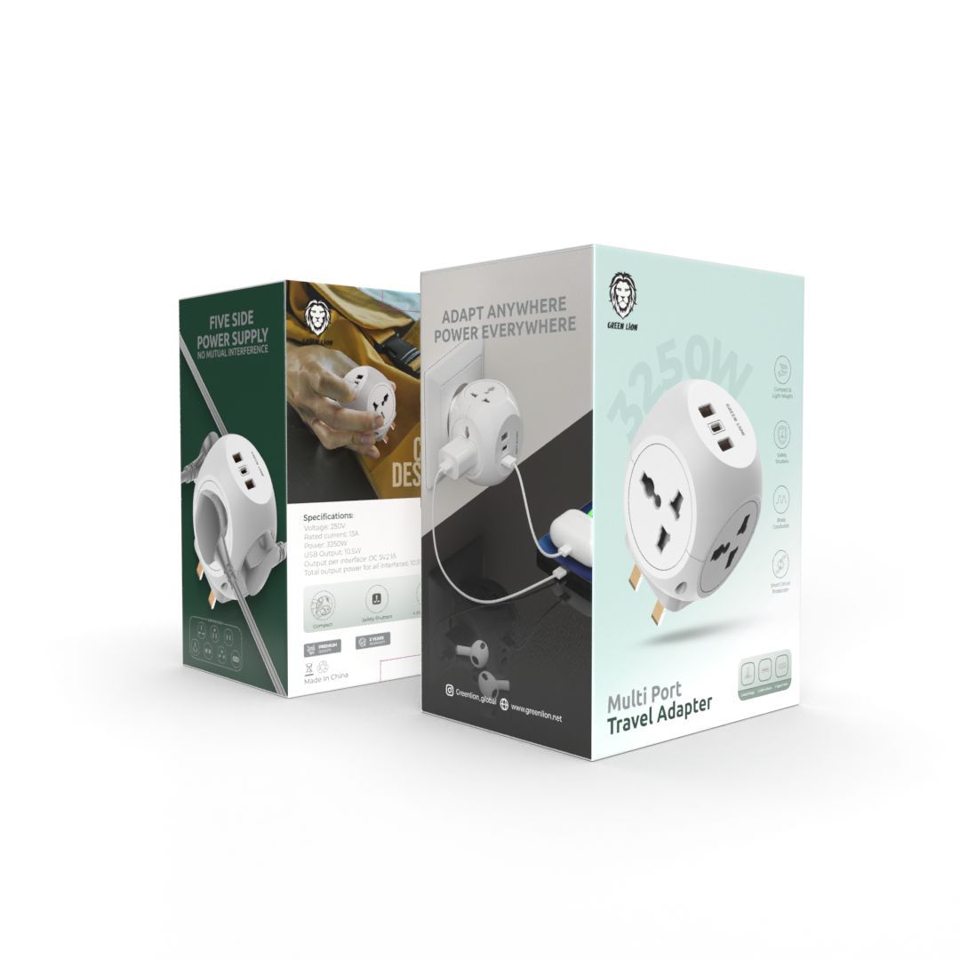 Green lion Multiport Adapter with USB A and C | Power Hub | SASKA Trading