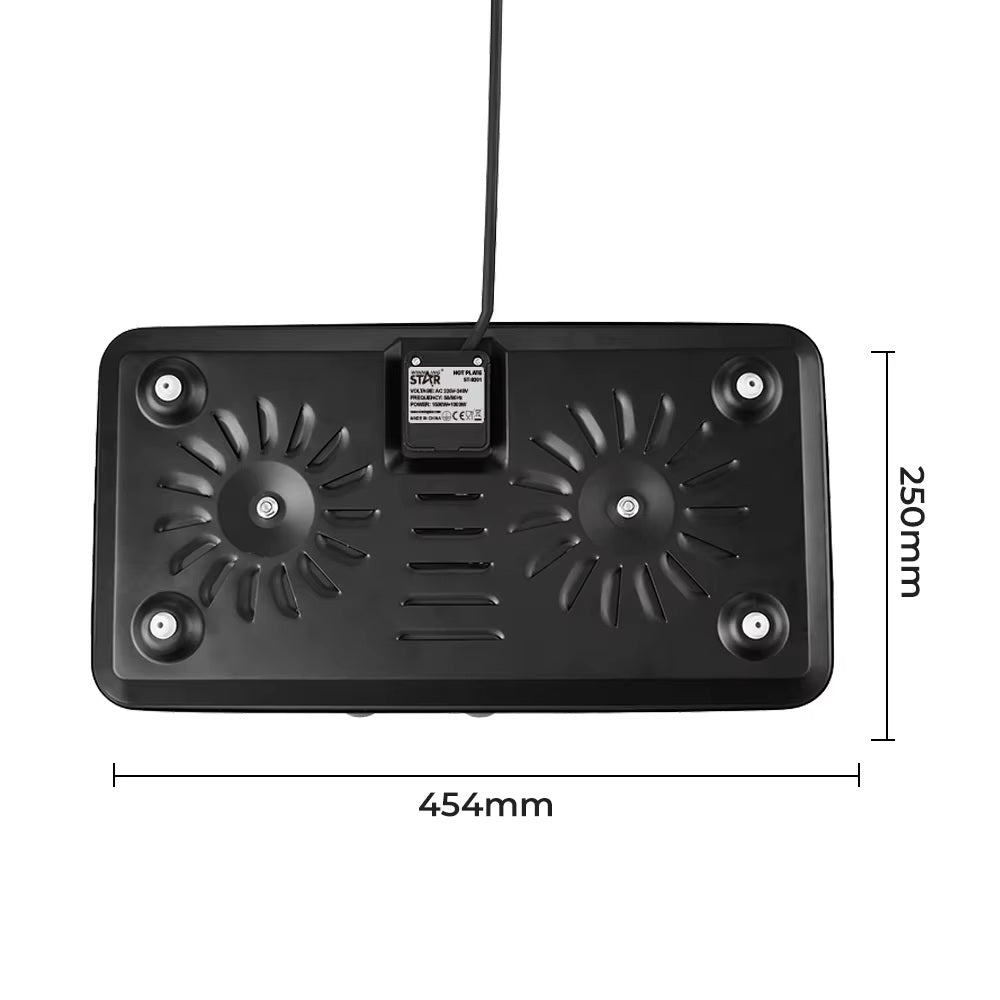 Double Electric Hot Plate 2500W (1500W + 1000W), Dual Burner Portable Electric Cooker with Adjustable Temperature Control by Winning Star