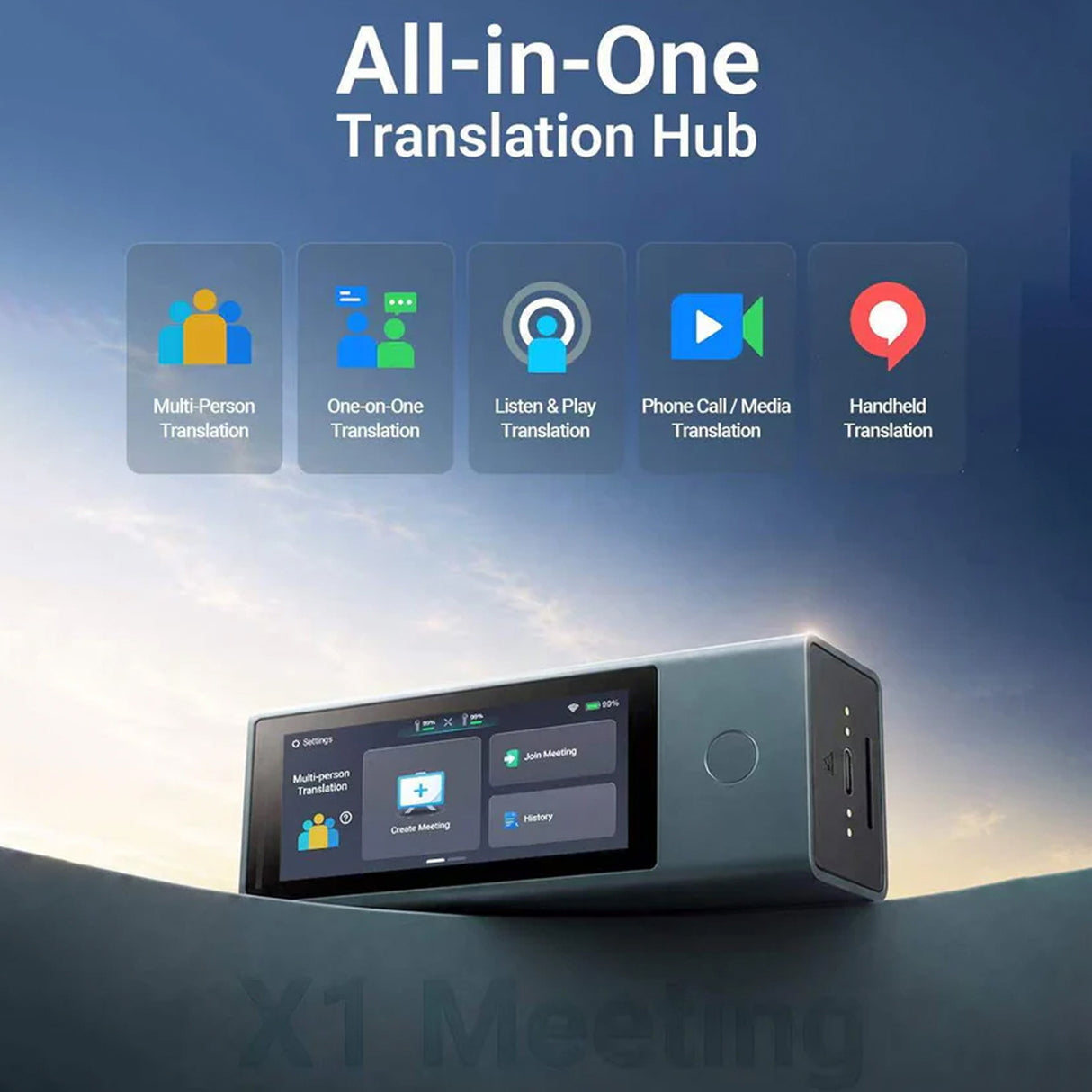 X1 Meeting Interpreter Hub - AI Translator with 52 Languages Real-Time Translation by Timekettle