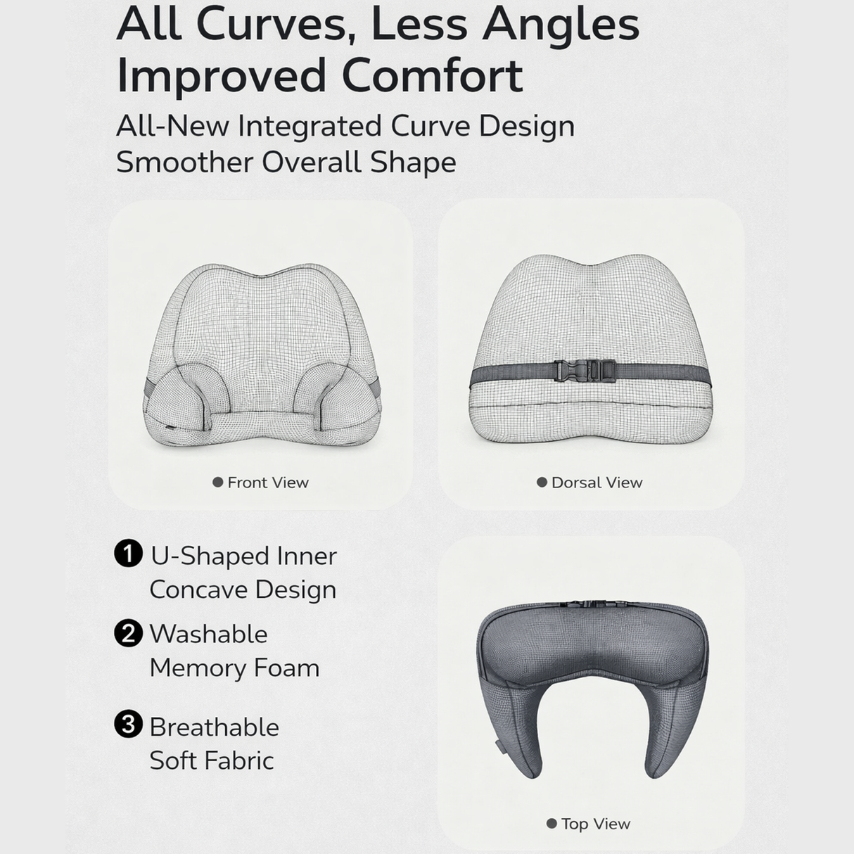 Ergonomic Car Neck Pillow – U-Shaped Headrest with Memory Foam by Yoyorelax