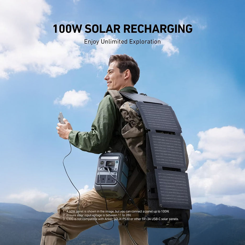 SOLIX C300 Portable Power Station with 7 Ports and USB-C Charging by Anker