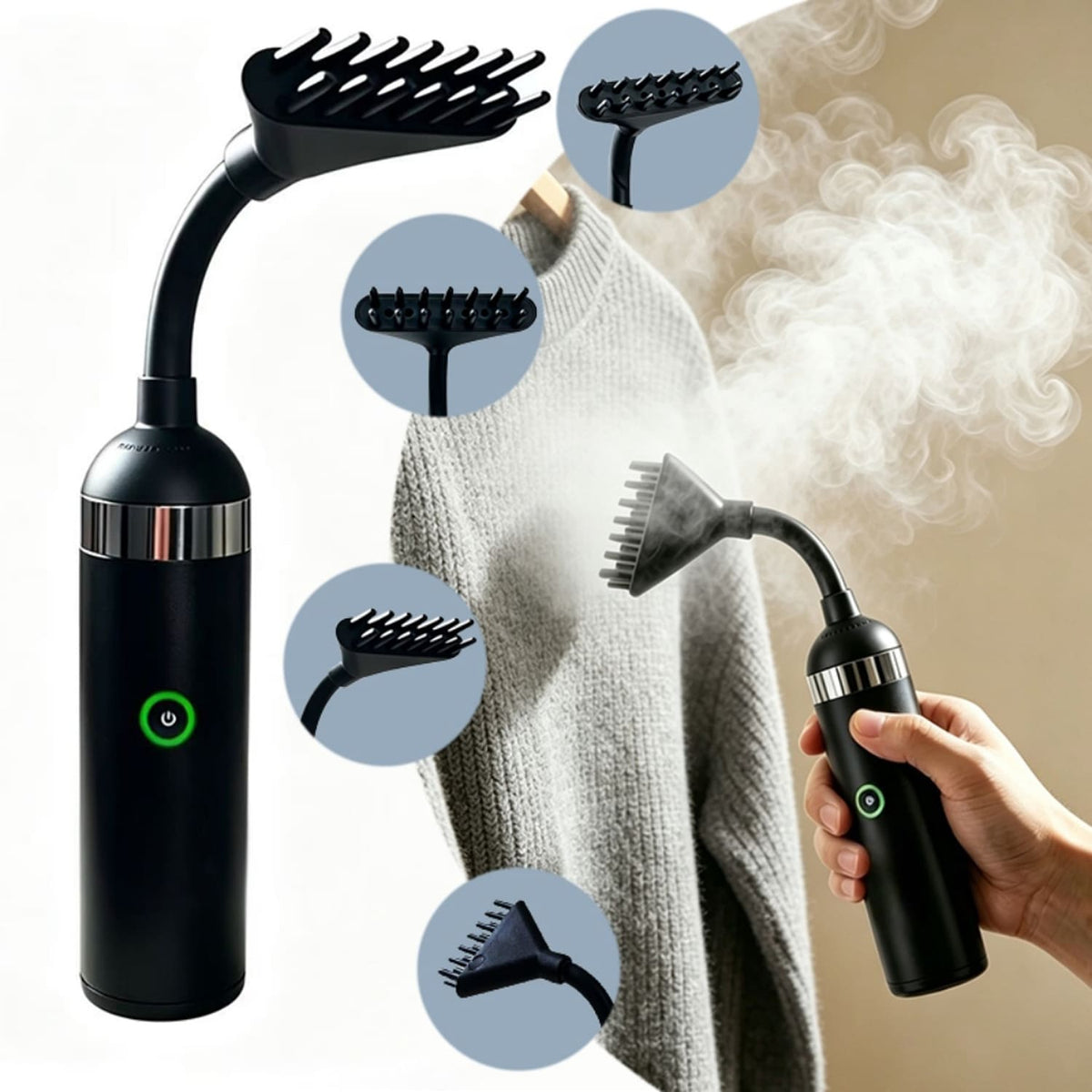 BK-82 Portable Electric Bakhoor & Oud Incense Burner, Cloths Head & Hair Comb 2-in-1 Rechargeable USB-C Mabkhara with 360° Rotatable Attachment, Ceramic Heating, Cordless Design