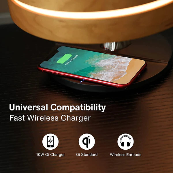 The Dawn Bedside Desk Lamp with Wireless charger and speaker | Bedside Lamp | SASKA Trading