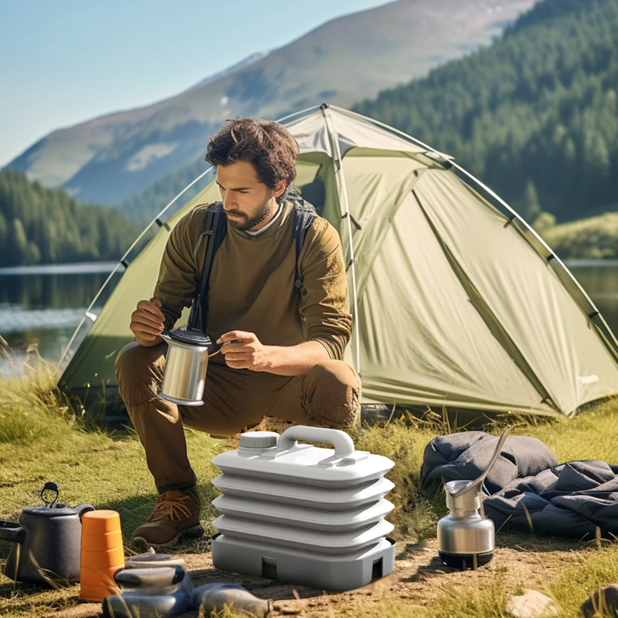 10L Foldable Camping Water Tank by Bluefire | water tank | SASKA Trading