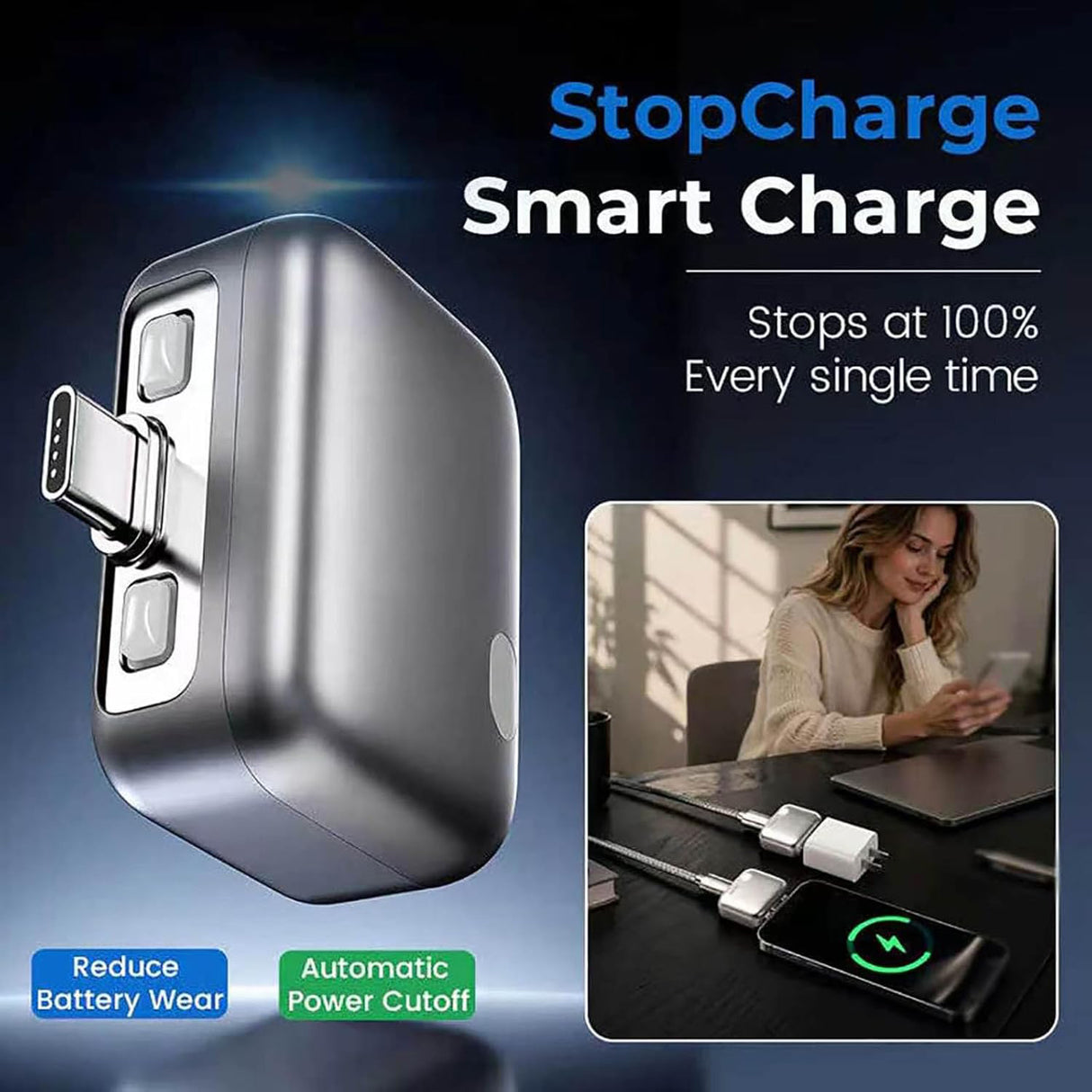 140W Fast Charging Automatic Pop-off Charging Disconnector Type-C, Smart Auto Stop Charging Adapter KH51 by KUWAJIA