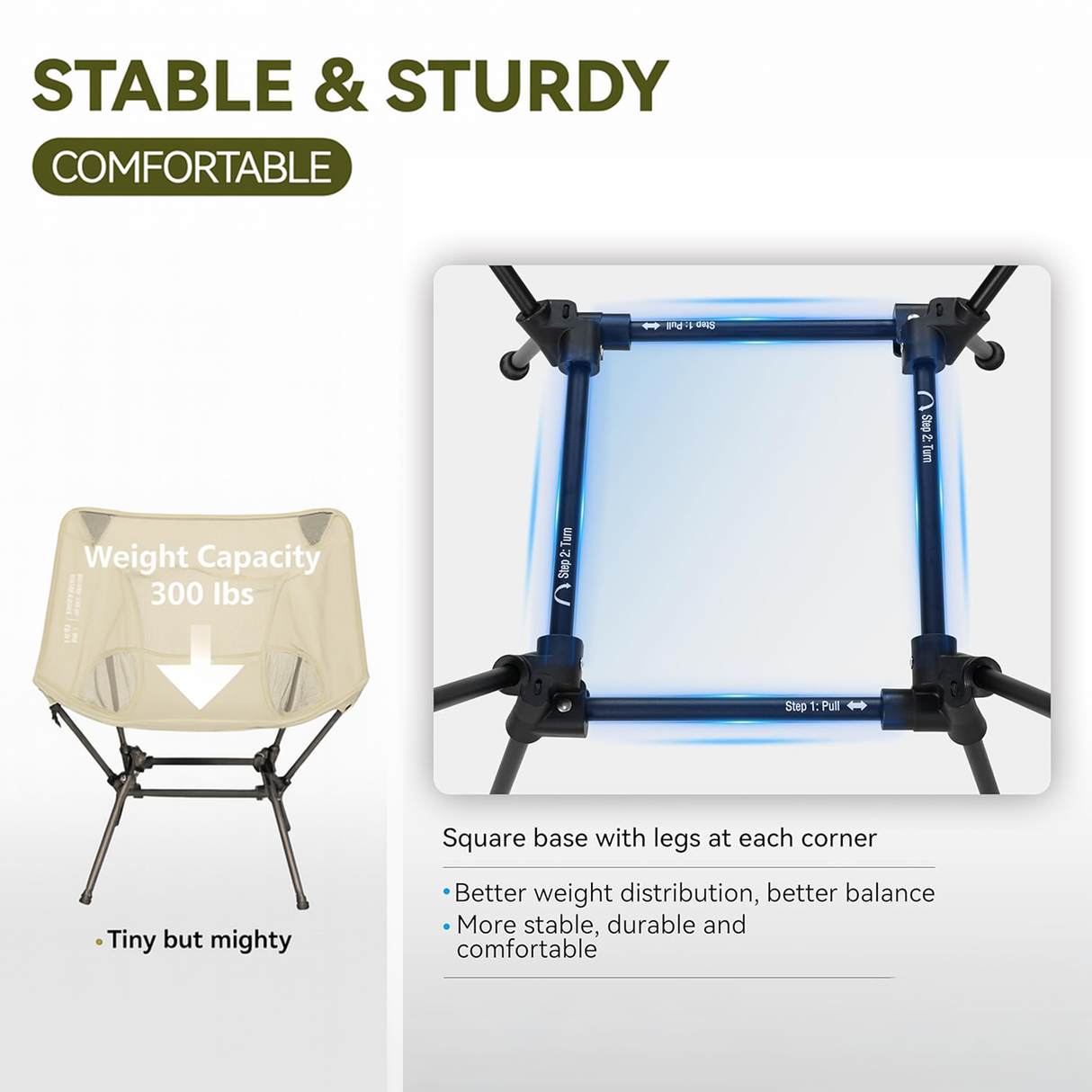 Ultralight Foldable Outdoor Chair – Design for Camping, Beach, Hiking, Wilderness & Fishing Adventures