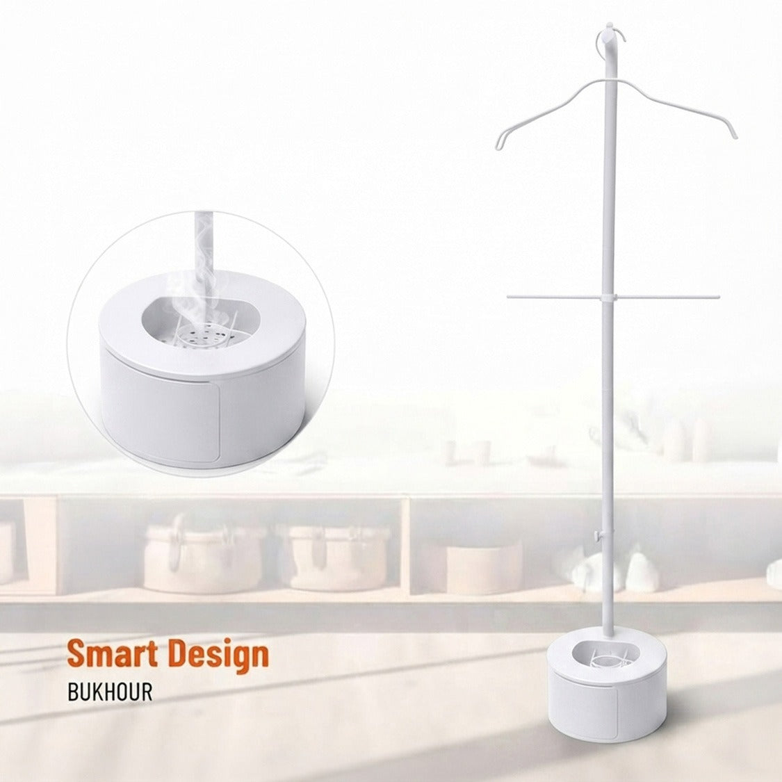 185cm Long Incense Burner Stand, Adjustable Height Bakhoor Burning Clothes Hanger Stand