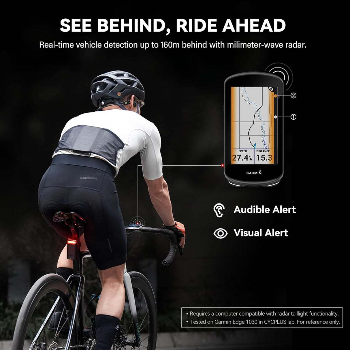 مصباح خلفي ذكي بالرادار L7 مع نظام متقدم لاكتشاف المركبات وتنبيه فرملة ذكي من CYCPLUS