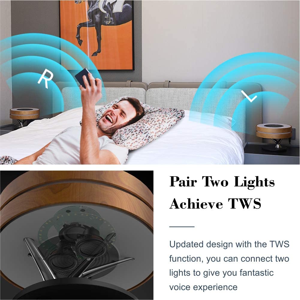 The Dawn Bedside Desk Lamp with Wireless charger and speaker | Bedside Lamp | SASKA Trading