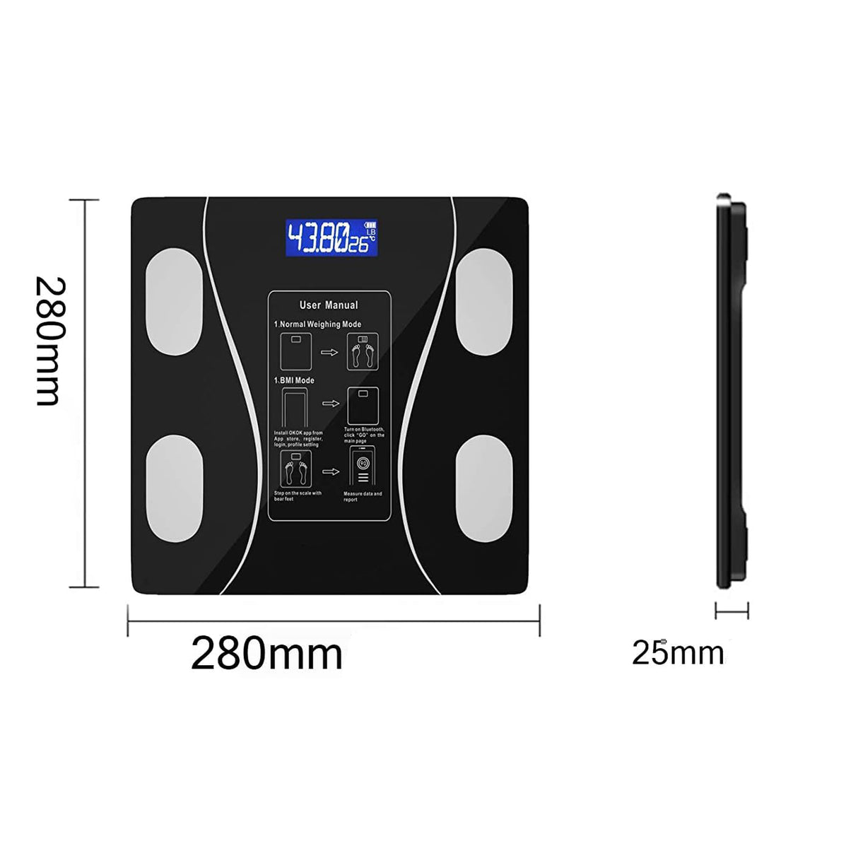 Bluetooth Smart Digital Weighing Scale for Body Weight, BMI and Weight Tracking by DENX
