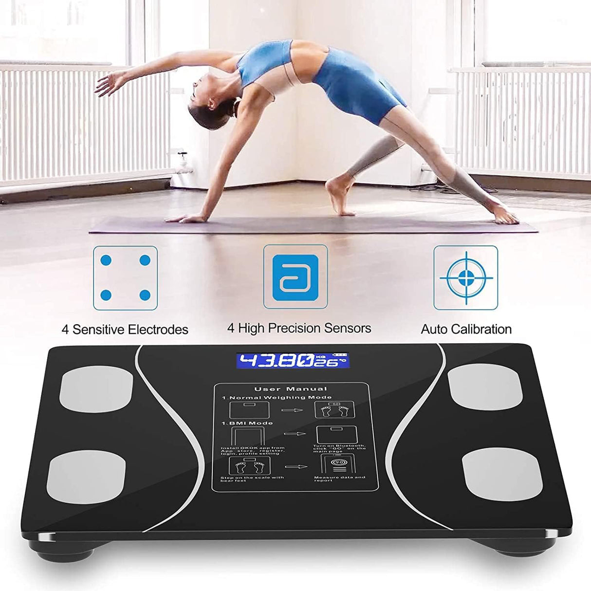 Bluetooth Smart Digital Weighing Scale for Body Weight, BMI and Weight Tracking by DENX