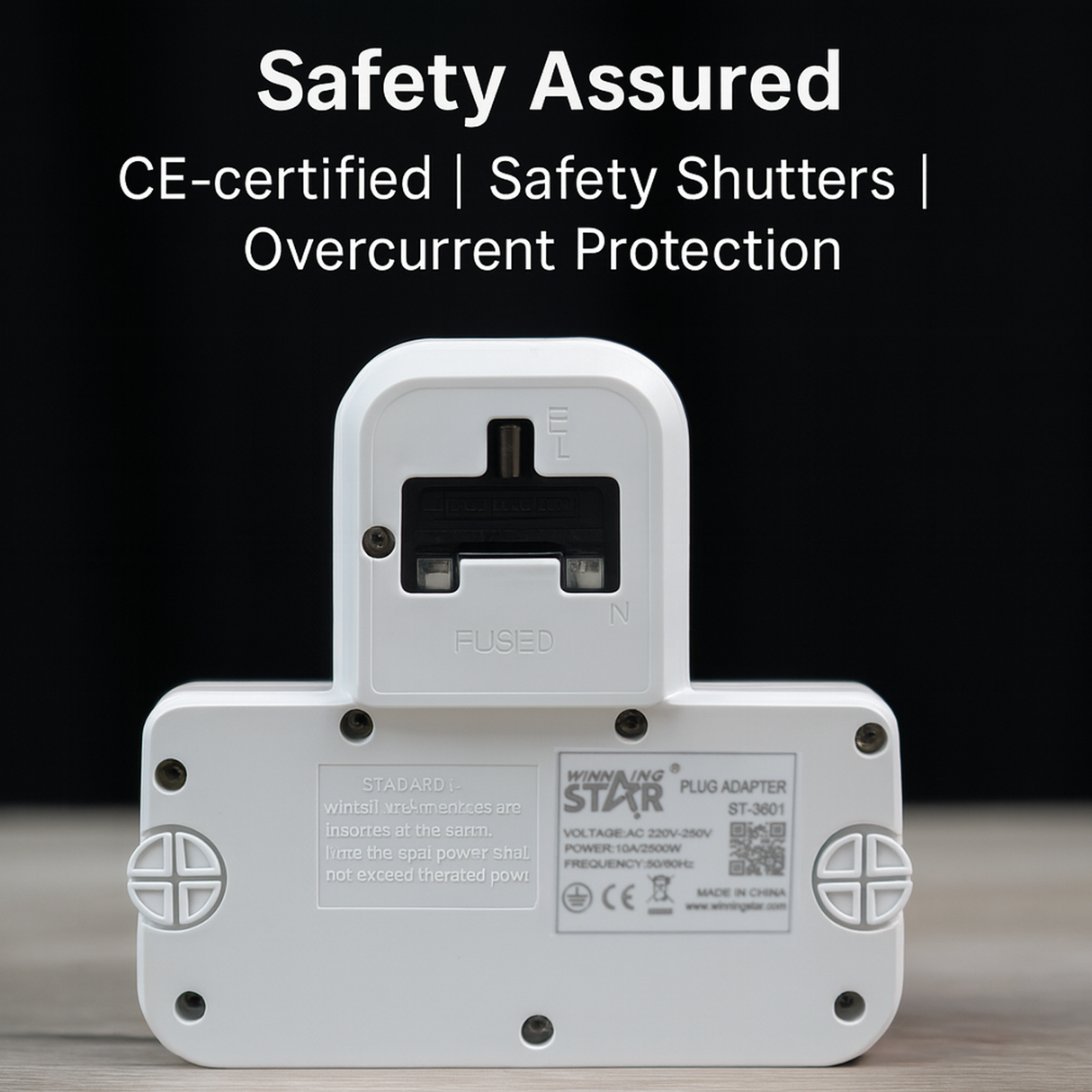 2-Outlet Extension Socket UK Plug with Night Light (ST-3601) by Winning Star | extension socket | SASKA Trading