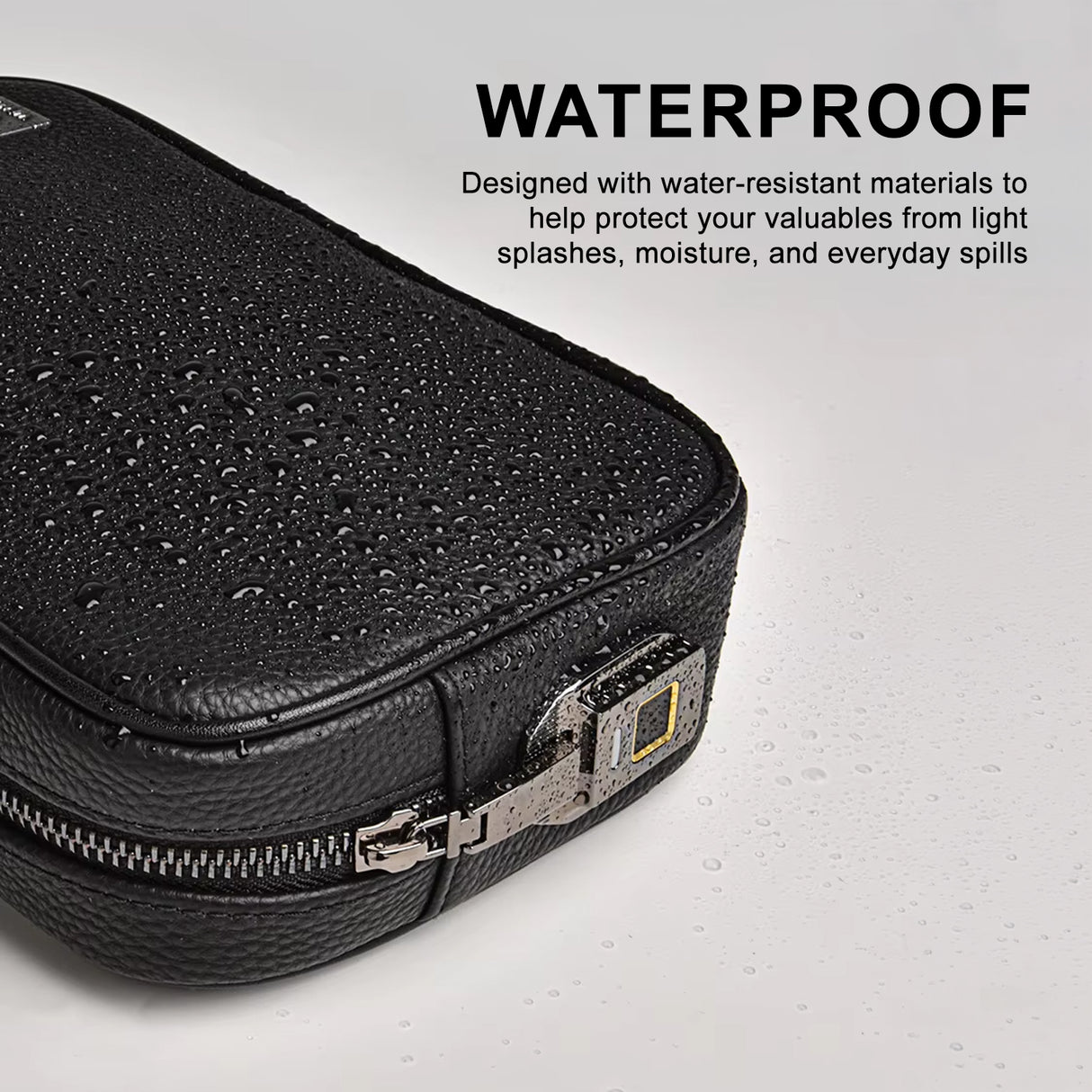 حقيبة يد متعددة الجيوب آمنة من الجلد الطبيعي الفاخر مع قفل ببصمة الإصبع من WiWU