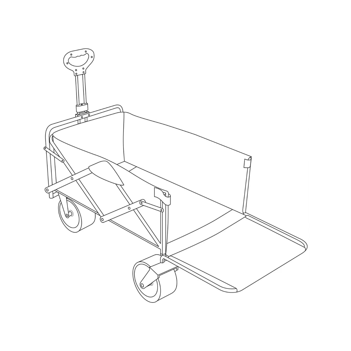 Foldable Wagon Cart 250 – Heavy Duty Folding Utility Cart with Wheels by Green Lion