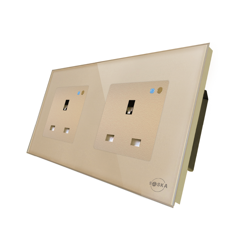 Double Smart Wall Socket by SASKA | Smart Socket | SASKA Trading