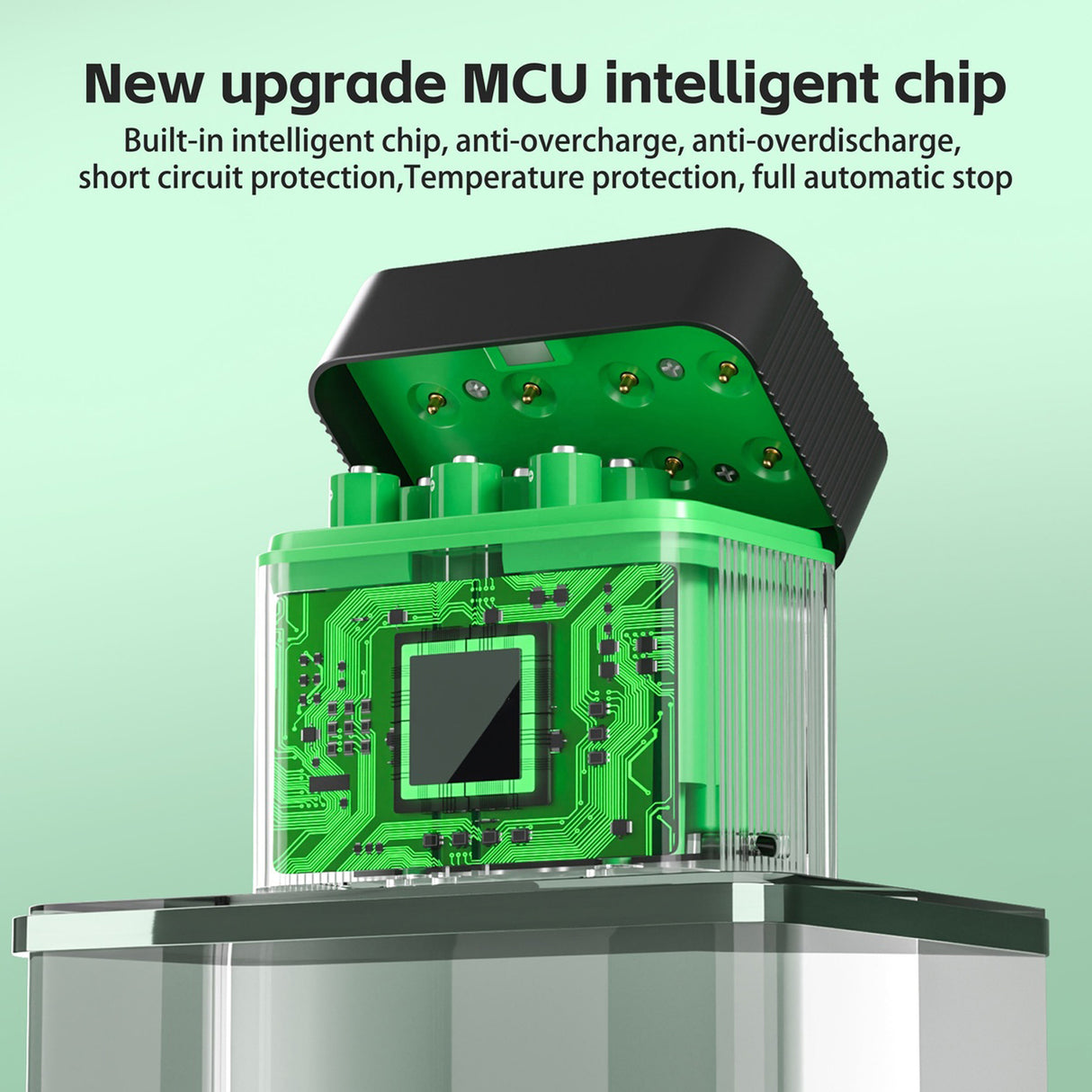 قاعدة شحن بطاريات AA وAAA بجهد 1.5 فولت ليثيوم مع منفذ USB-C موديل من Green Lion