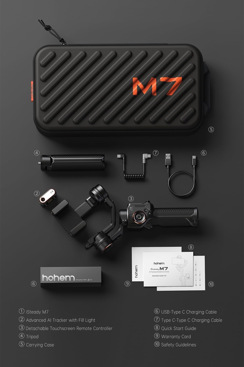 iSteady M7 Phone Stabilizer with Advanced AI Tracker by Hohem | Phone Gimble | SASKA Trading