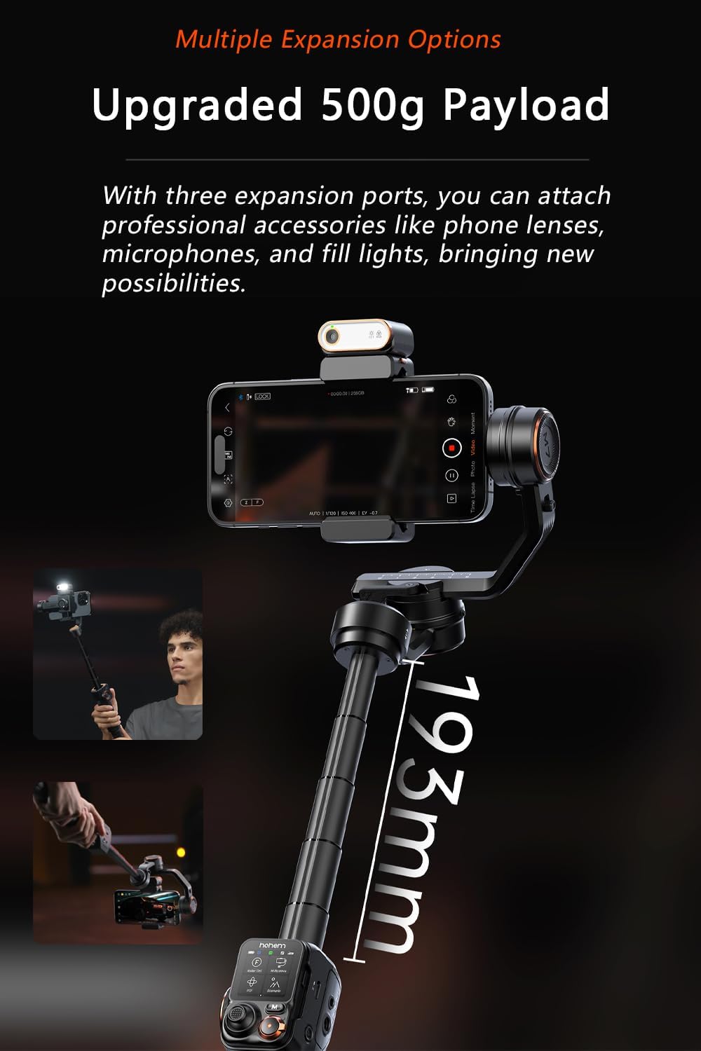 iSteady M7 Phone Stabilizer with Advanced AI Tracker by Hohem | Phone Gimble | SASKA Trading