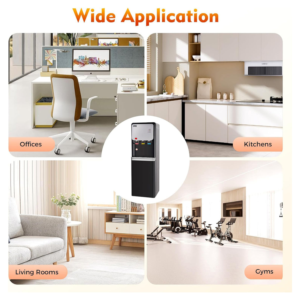 Bottom Loading Electric Water Dispenser for instant Hot, Cold & Ambient water (ST-6506-HS) by Winning Star | Water Dispenser | SASKA Trading