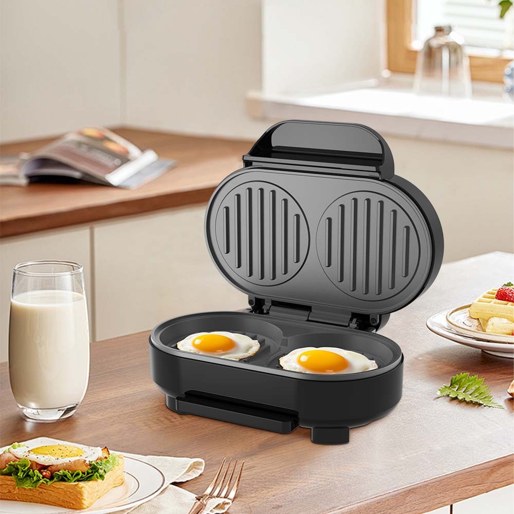 Electric Hamburger Maker, 1000W Non-Stick Burger Grill Machine with Dual Cooking Plates by Winning Star