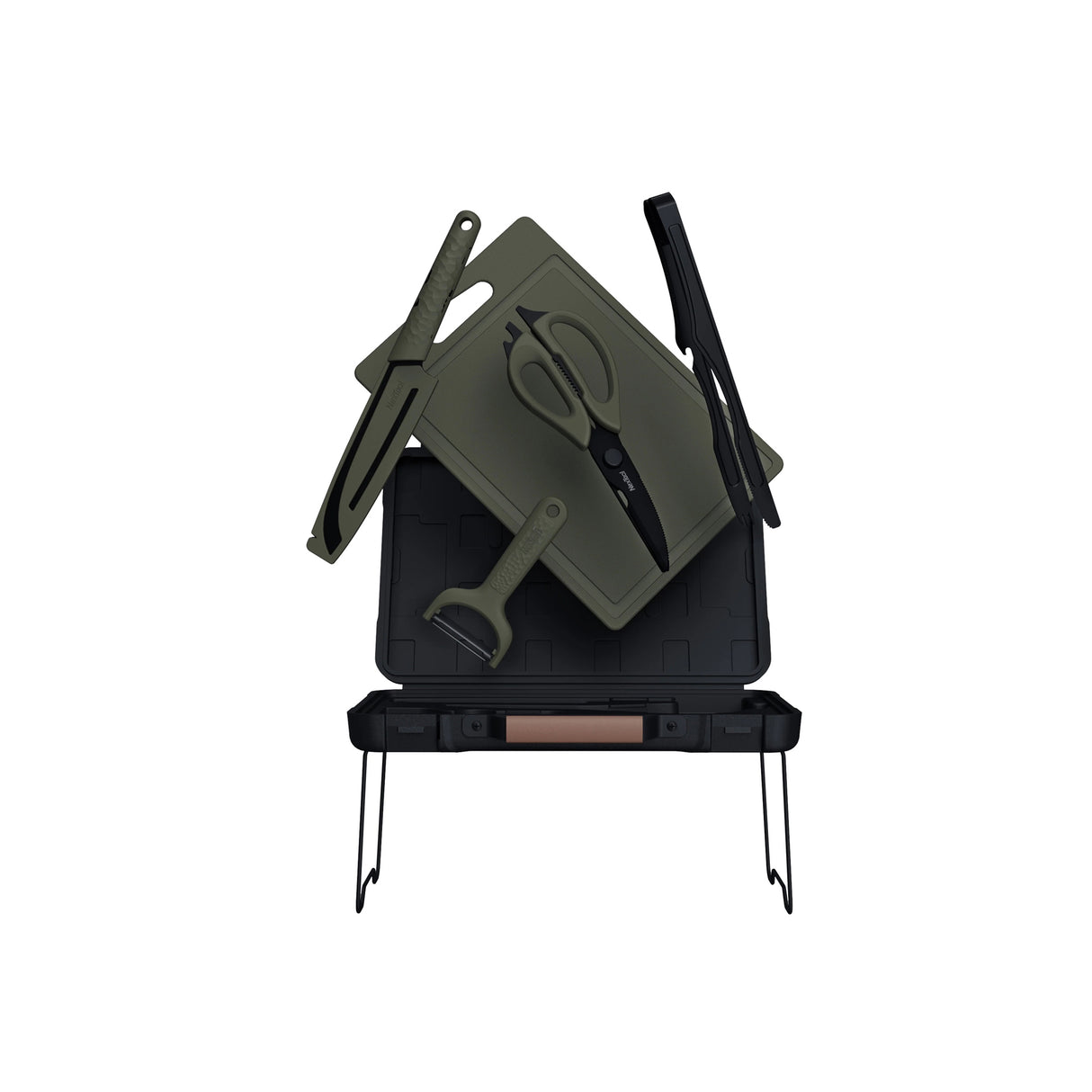 مجموعة الشواء والتخييم - سكين، لوح تقطيع، مقص متعدد الاستخدامات، ملقط، وحقيبة محمولة من Nextool