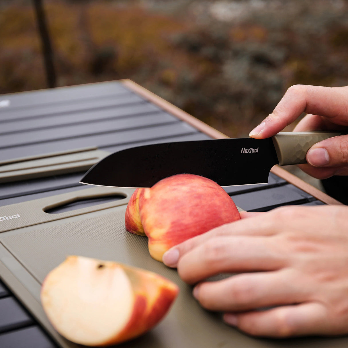 مجموعة الشواء والتخييم - سكين، لوح تقطيع، مقص متعدد الاستخدامات، ملقط، وحقيبة محمولة من Nextool