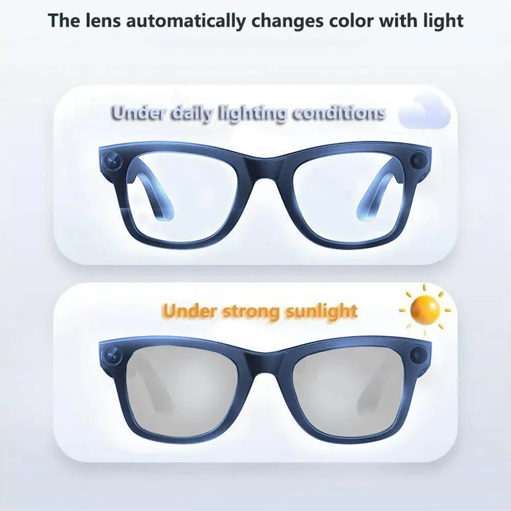 نظارات ذكية مزودة بكاميرا بدقة 8 ميجابكسل، وترجمة فورية، ومكالمات لاسلكية، ونقل عبر شبكة Wi-Fi، ومتوافقة مع نظام Android.