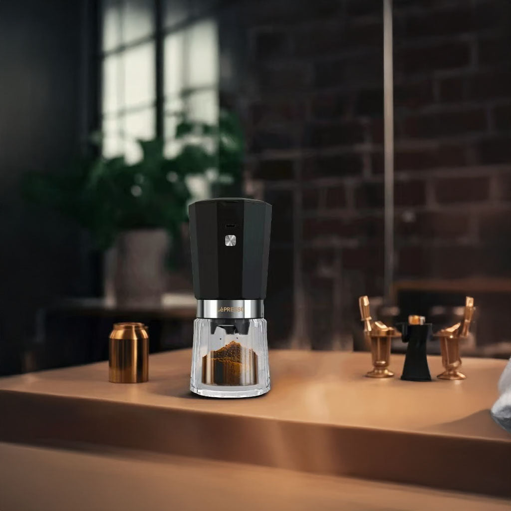 Cordless Electric Coffee Grinder – 18W with 800mAh Rechargeable Battery - Black by LePresso