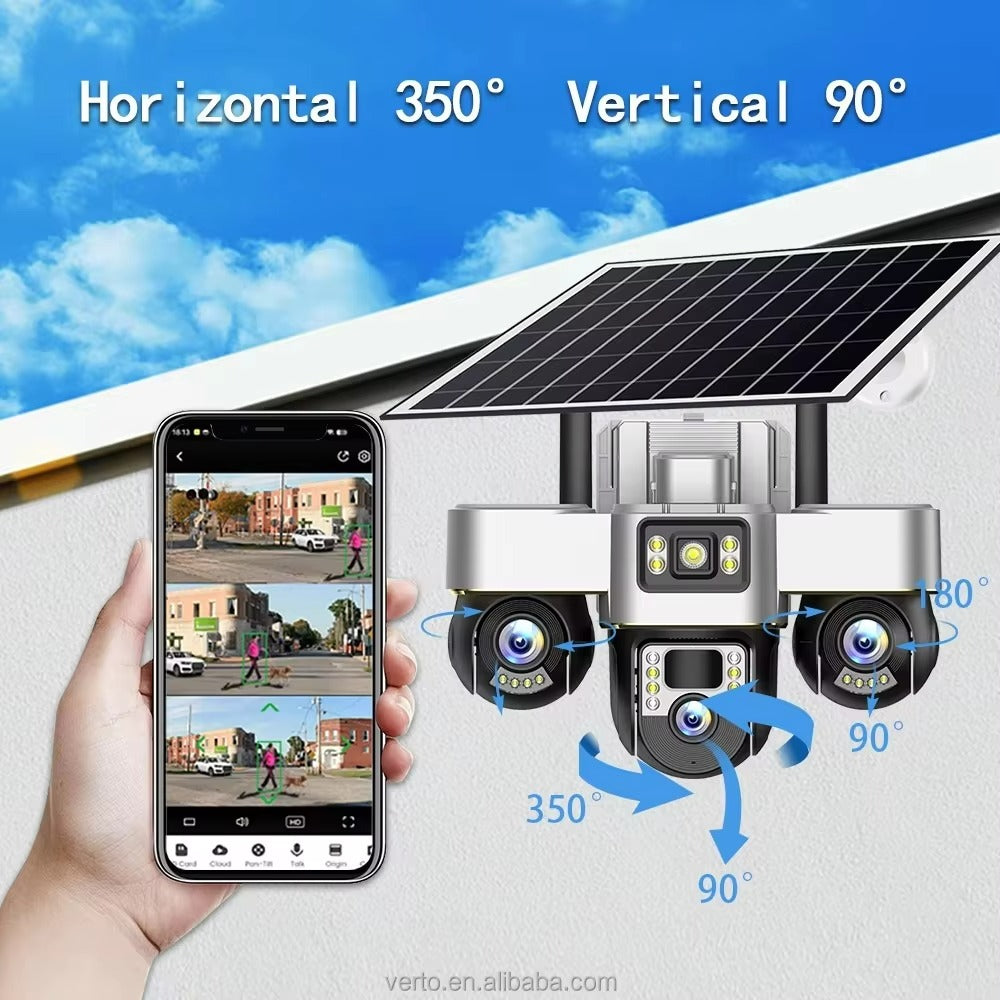 V380 Digital Solar Security Camera — Wired / Wireless IP CCTV, Waterproof Outdoor, 1080p HD