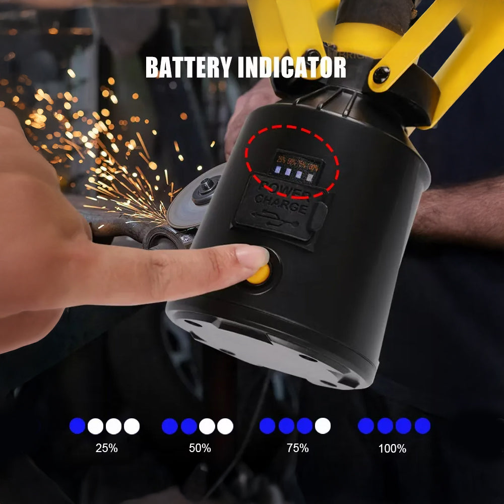 مصباح عمل LED محمول 20 واط - 2000 لومن، حامل ثلاثي القوائم، قابل لإعادة الشحن من Messicraft.