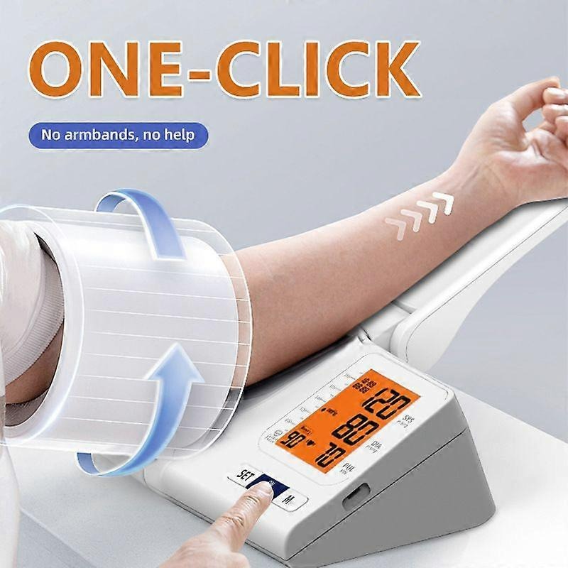 D01 Automatic Arm Cylinder Blood Pressure Monitor with Voice Broadcast, HD Display & 2×99 Memory by AiQUE