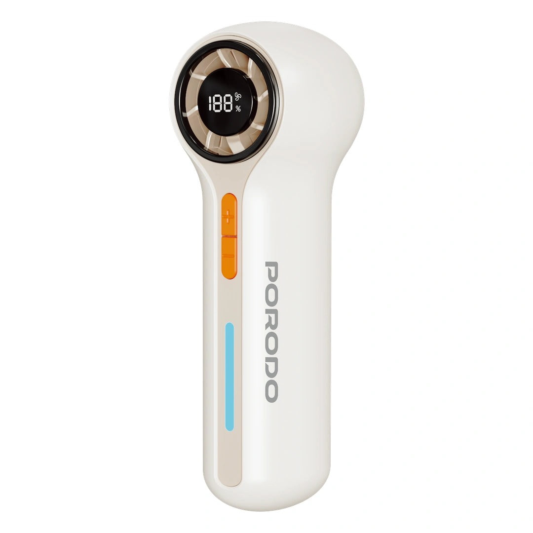 Lifestyle Chillo Breeze Pocket Turbo Fan 3000mAh Rechargeable Portable Fan with 100 Speed Levels & Digital Display by Porodo