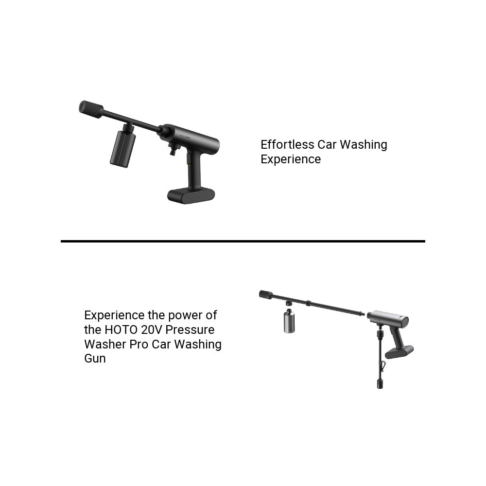 Cordless Power Washing Gun Pro – Portable 2.0 MPa Pressure Cleaner, 5 in 1 Nozzle, USB-C Rechargeable by HOTO