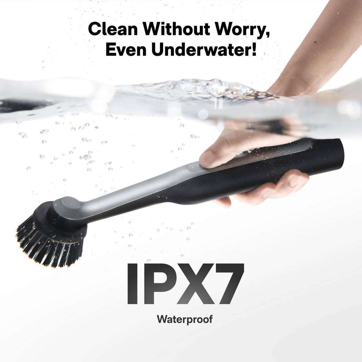 فرشاة تنظيف مقاومة للماء IPX7 للحمام والبلاط والجص والزوايا والشقوق من HOTO Wand.