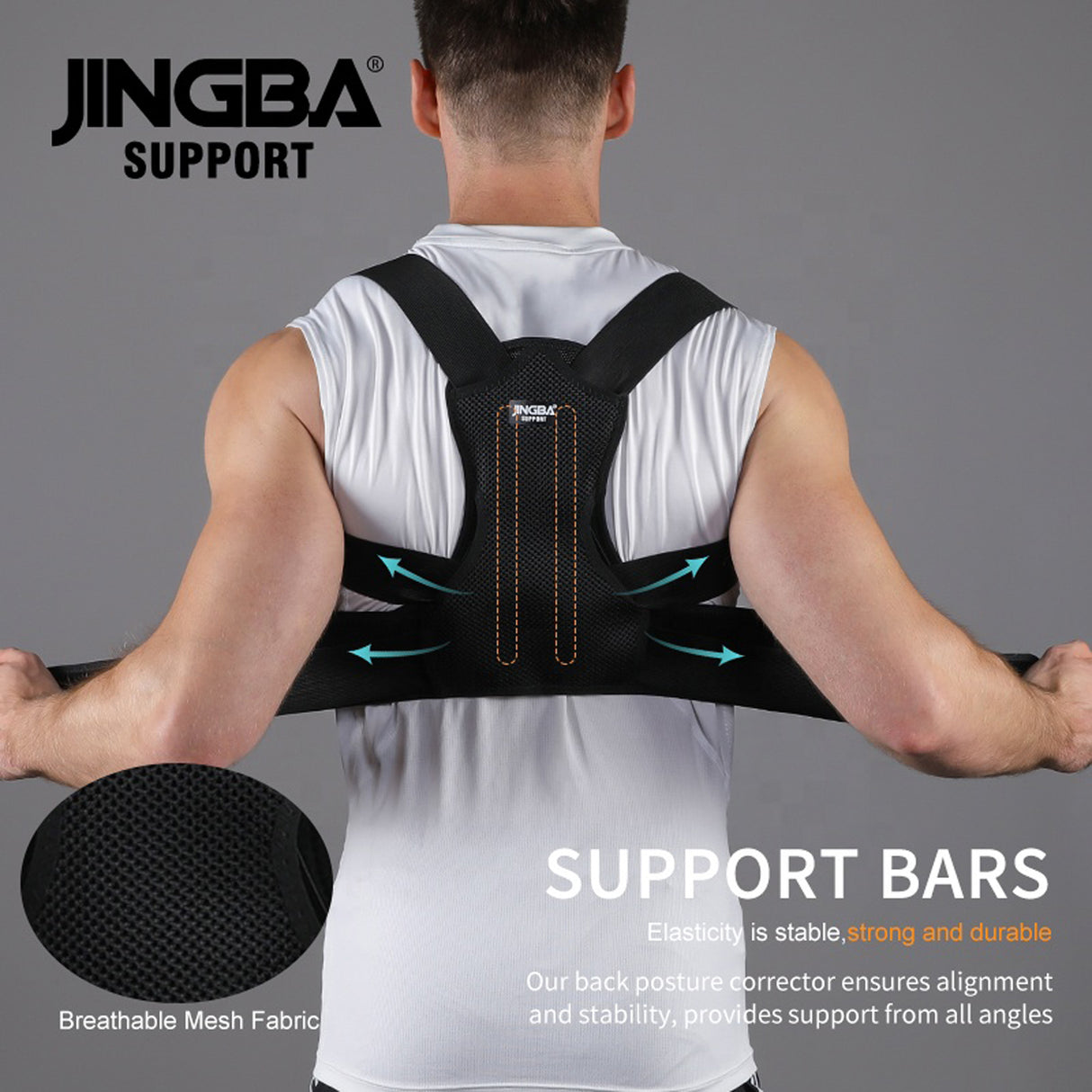 Adjustable Posture Corrector for Back & Shoulder Support - saska - saska.ae