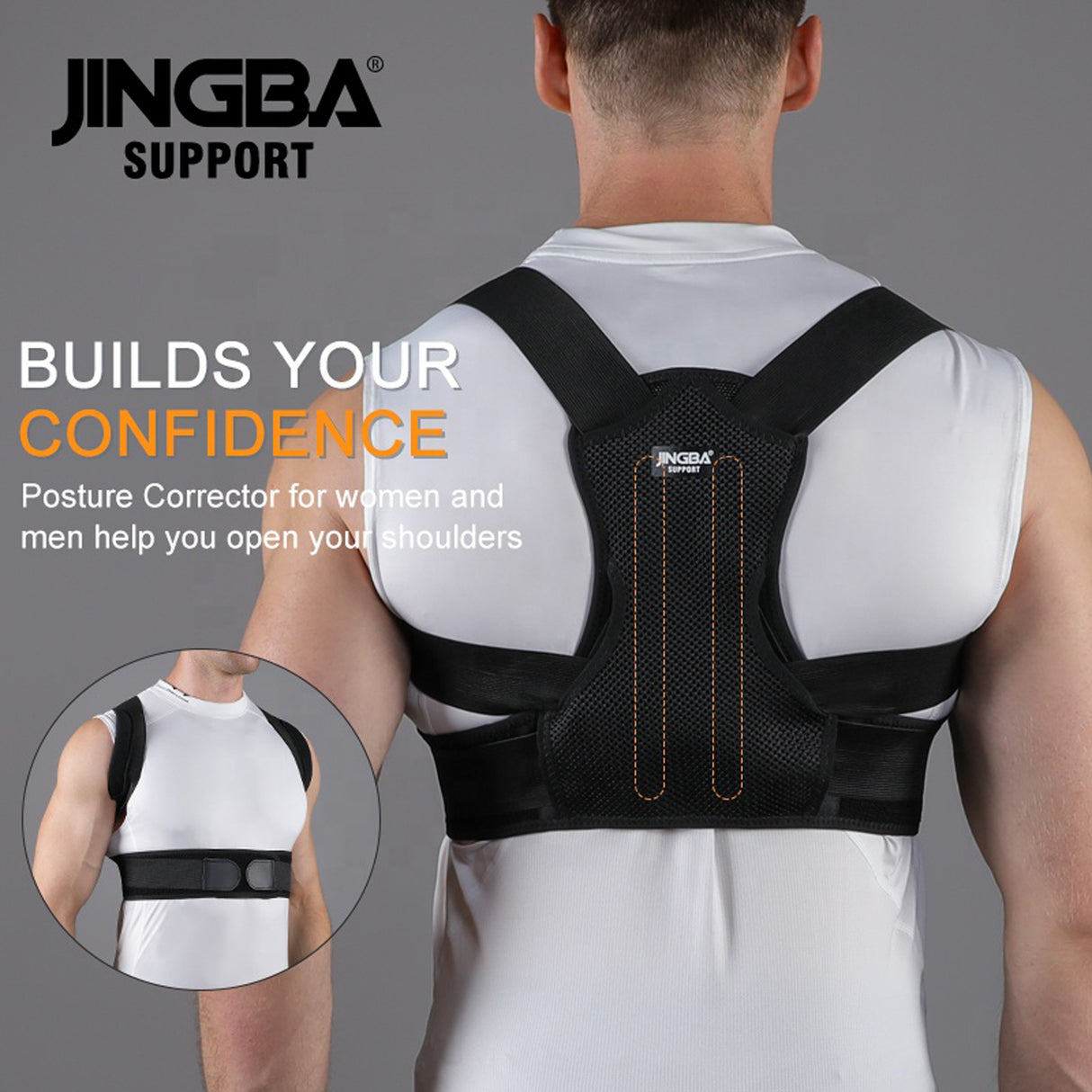Adjustable Posture Corrector for Back & Shoulder Support - saska - saska.ae