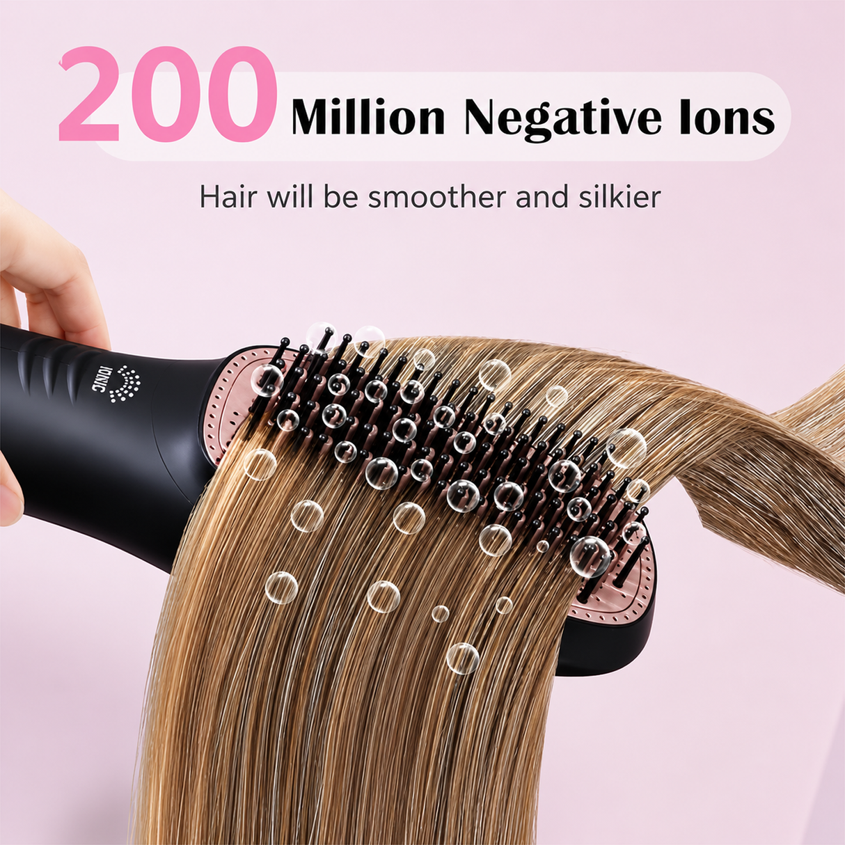 2 in 1 Hair Styling and Drying Brush, Hair Dryer and Straightener Brush by Joy Professional