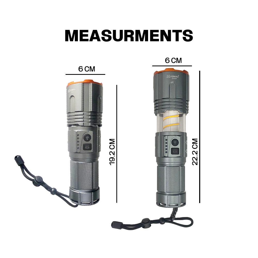 Rechargeable High-Power Flashlight YM-520 by YEMAO | Flashlight | SASKA Trading