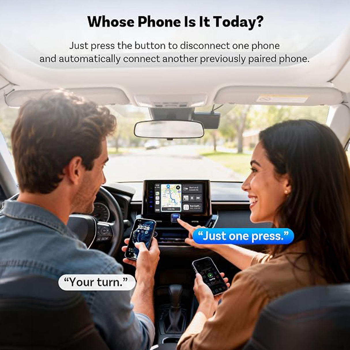 محول Mini Core اللاسلكي 2 في 1 لـ CarPlay وAndroid Auto من مع WiFi 6 وBluetooth 5.4 من Ottocast