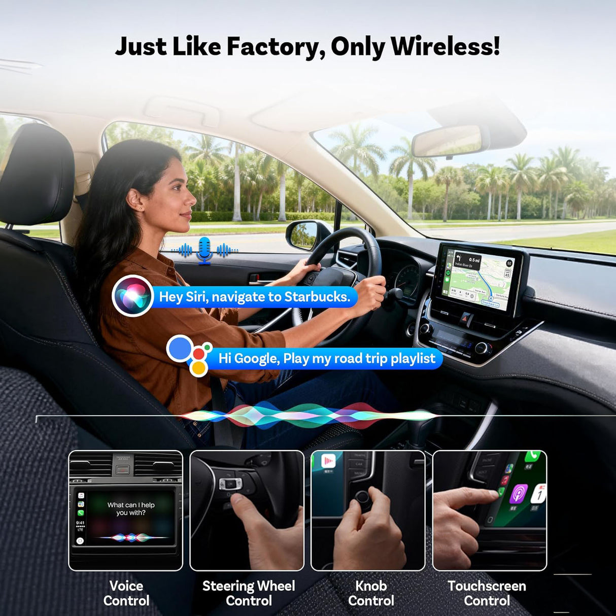 محول Mini Core اللاسلكي 2 في 1 لـ CarPlay وAndroid Auto من مع WiFi 6 وBluetooth 5.4 من Ottocast