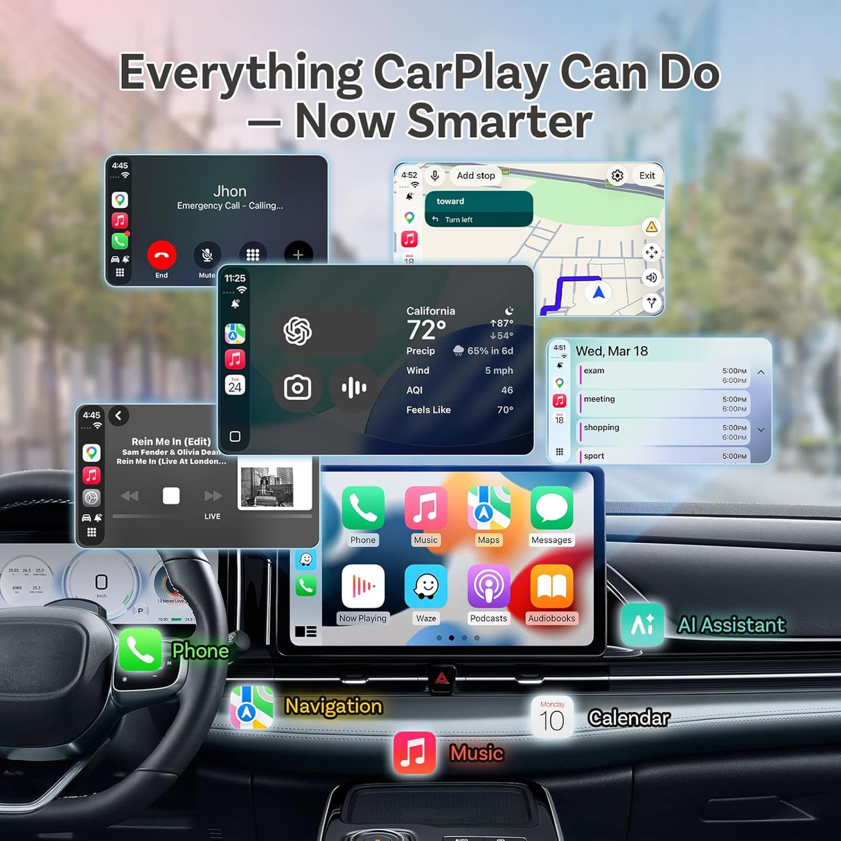 محول Mini Core اللاسلكي 2 في 1 لـ CarPlay وAndroid Auto من مع WiFi 6 وBluetooth 5.4 من Ottocast