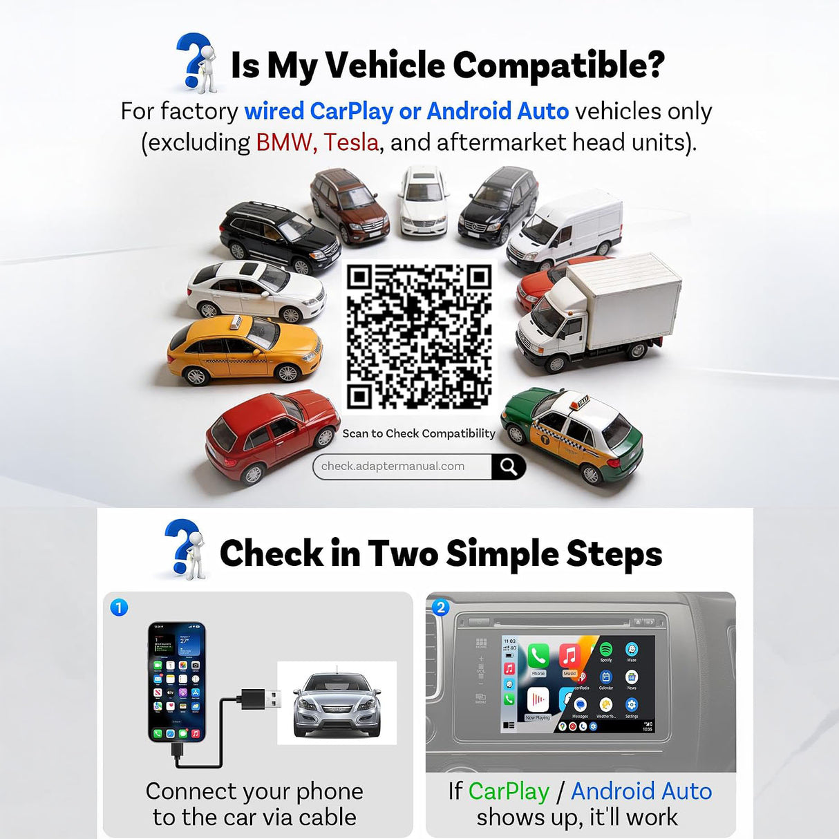 محول Mini Core اللاسلكي 2 في 1 لـ CarPlay وAndroid Auto من مع WiFi 6 وBluetooth 5.4 من Ottocast