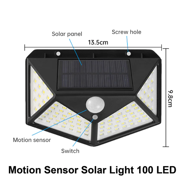 Motion Sensor Solar Light 100 LED by SASKA | LED Light | SASKA Trading