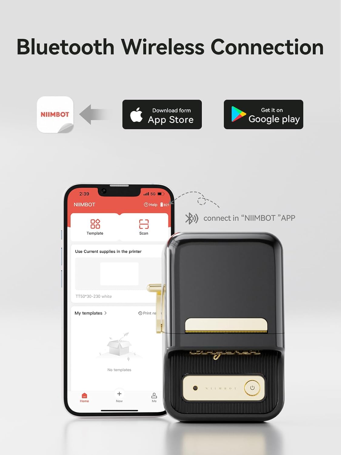 B21 Bluetooth Portable Thermal Label Printer 2 inch by Niimbot | Label Printer | SASKA Trading