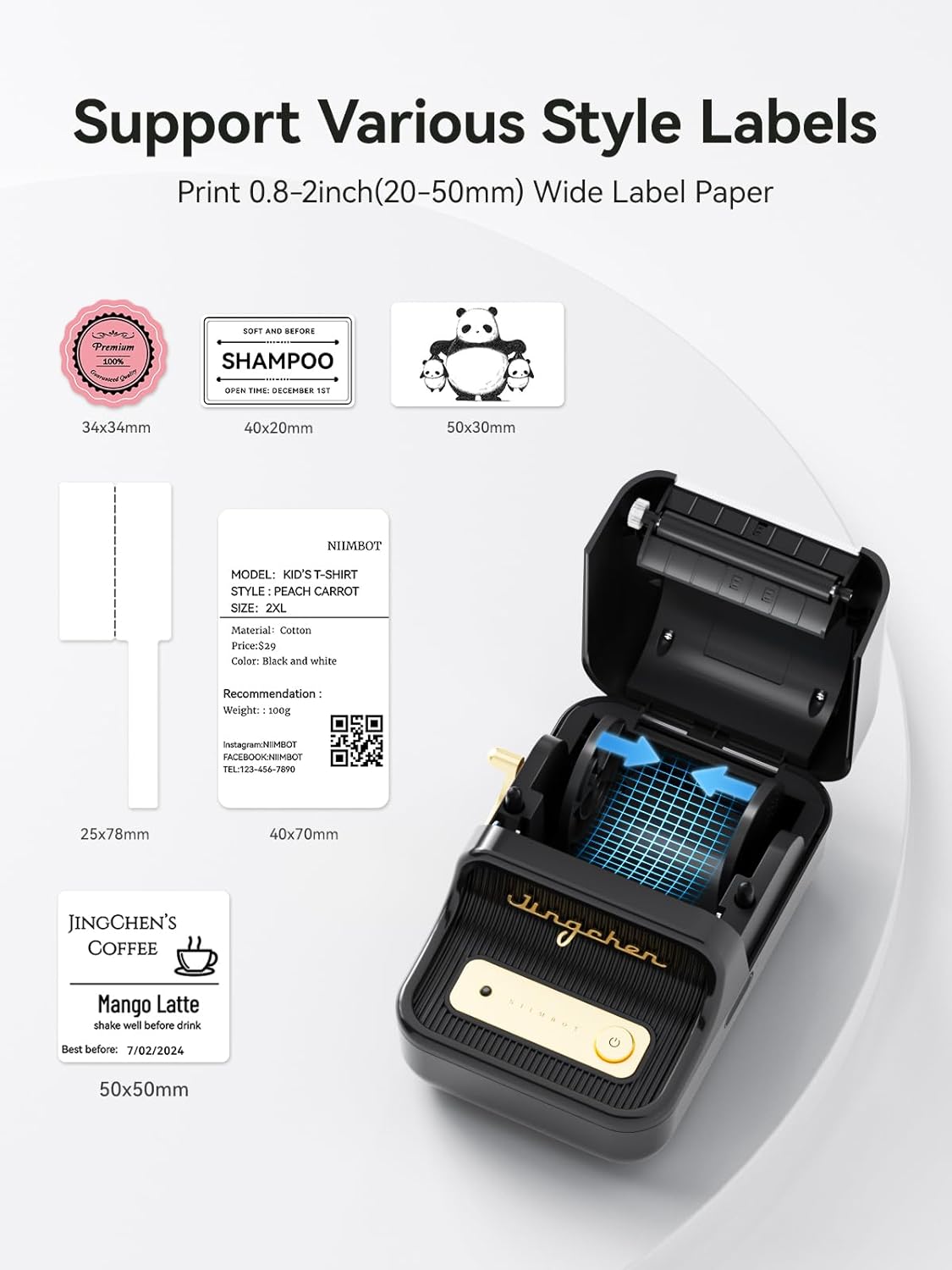 B21 Bluetooth Portable Thermal Label Printer 2 inch by Niimbot | Label Printer | SASKA Trading