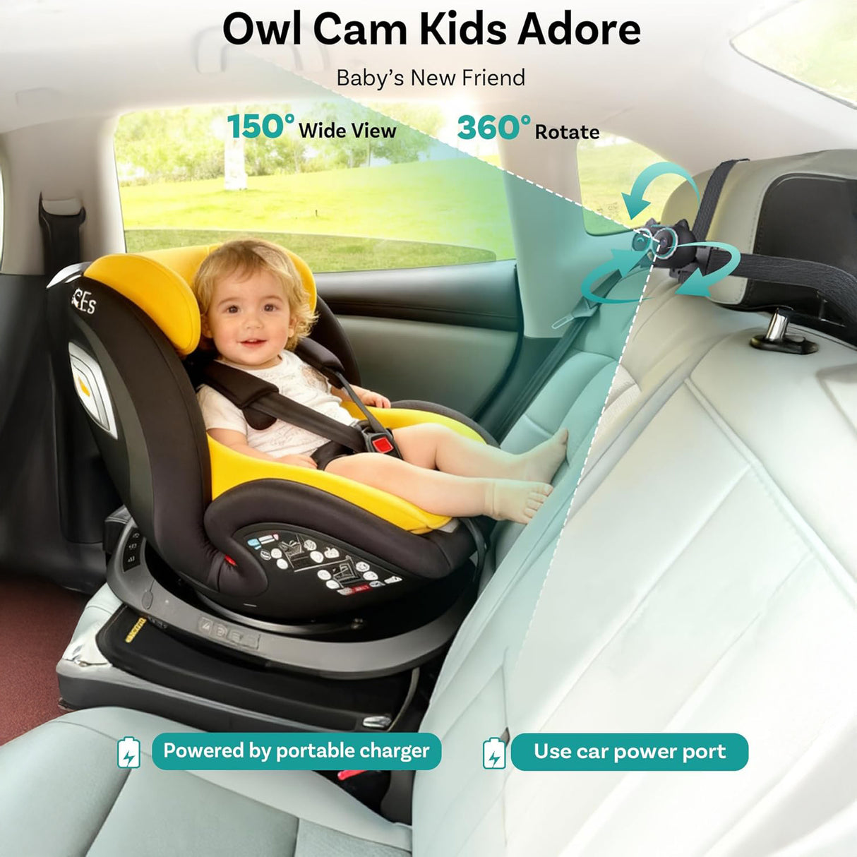 Cabin Care Wireless CarPlay Adapter with Baby Monitoring Rear Seat Camera by Ottocast - saska - saska.ae
