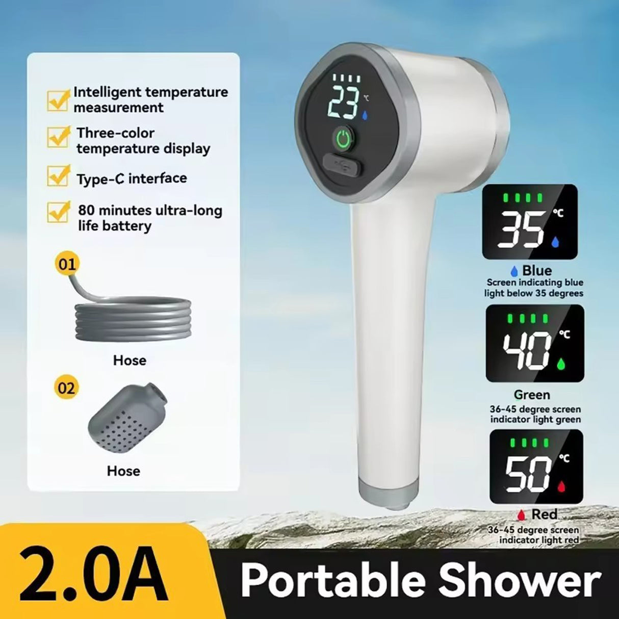 Portable Outdoor Handheld Shower | PORTABLE SHOWER | SASKA Trading