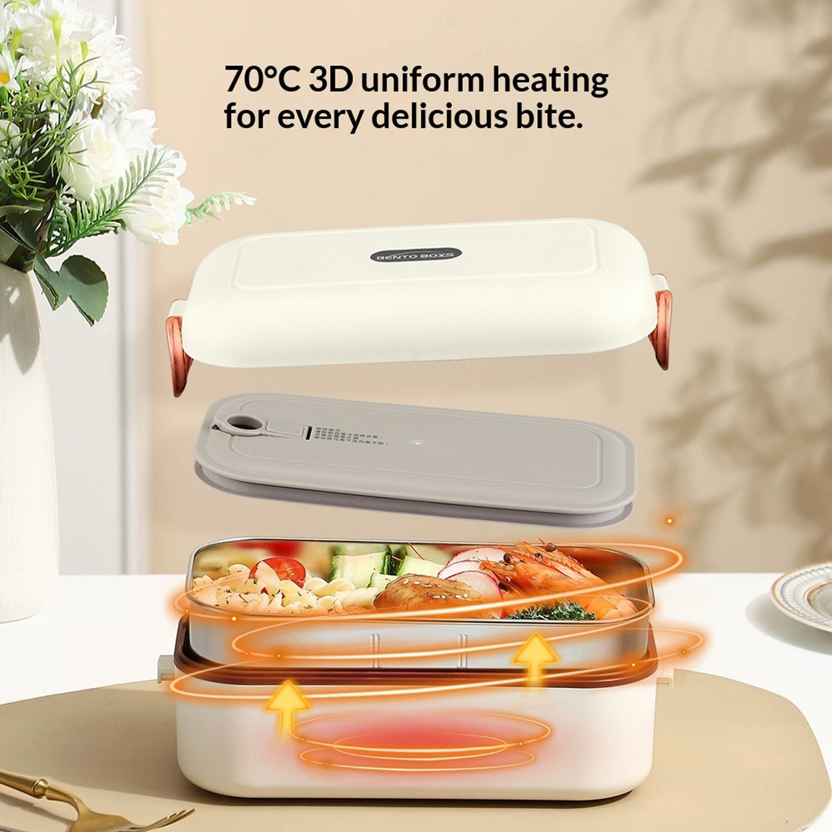 Dual Mode Electric Lunch Box 900ml 45W, Portable Food Warmer LunchMate by Porodo