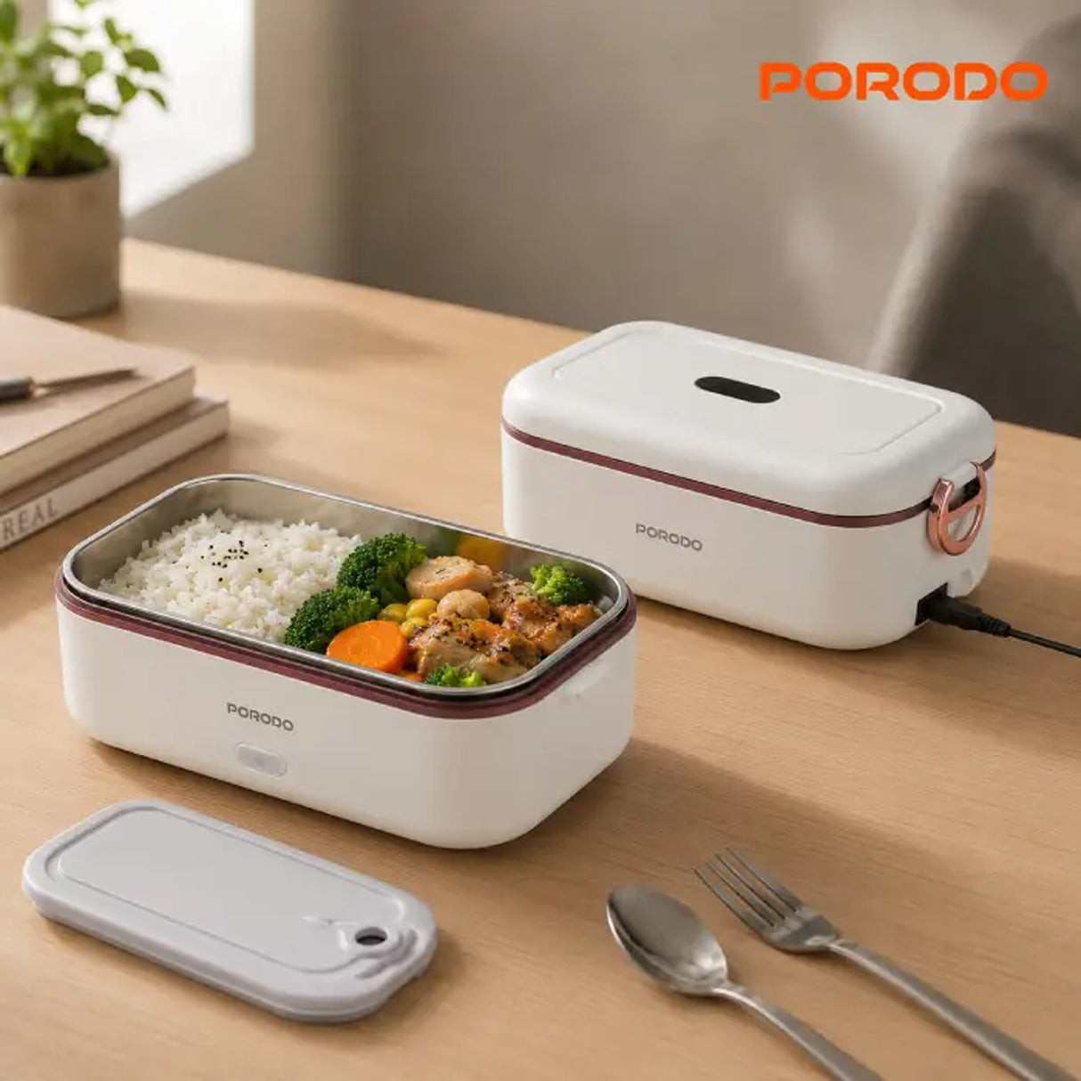 Dual Mode Electric Lunch Box 900ml 45W, Portable Food Warmer LunchMate by Porodo